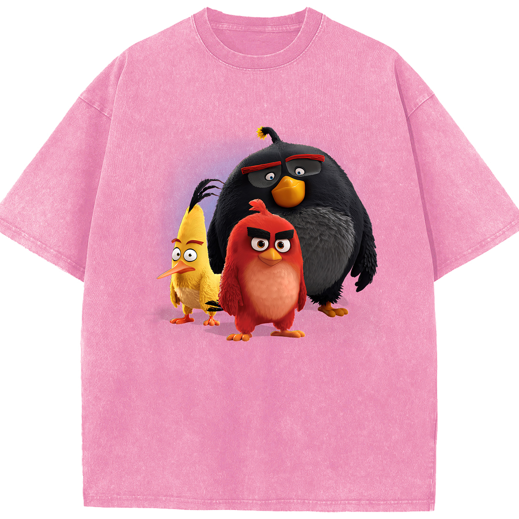 （画像用） Angry Birds アングリーバード 綿100% ヴィンテージ風 半袖Tシャツ（フロントプリント）